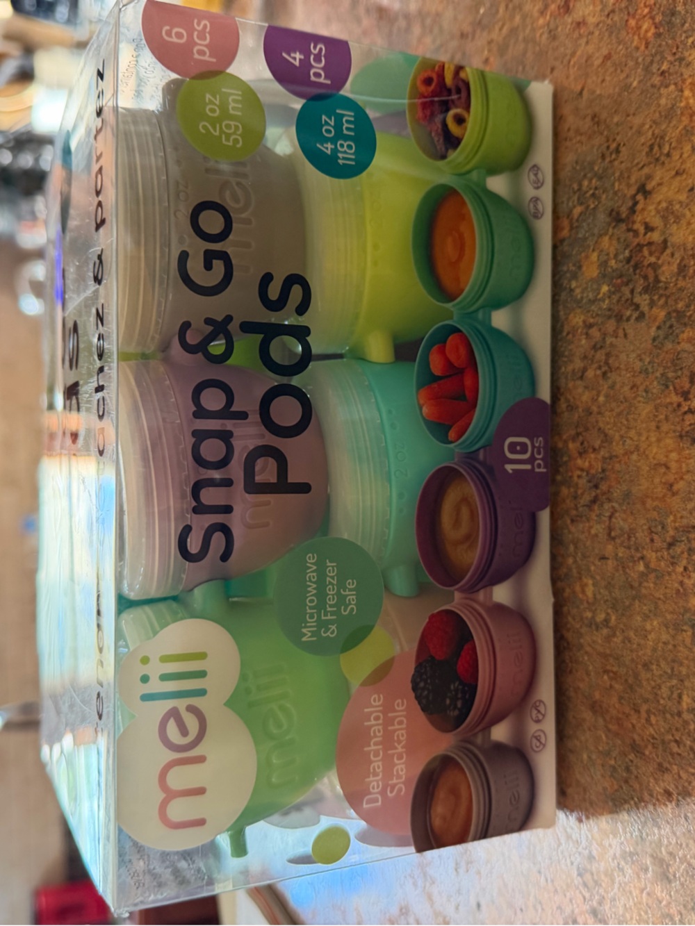 Snap & Go Pods Stackable Food Storage Set in Green, Aqua & Purple